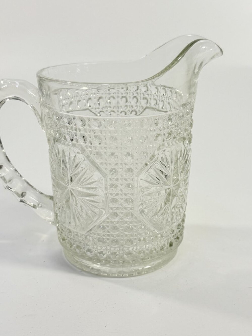 Milk Pitcher Creamer Imperial Amelia Clear Depression Glass Star Medallion - Picture 5 of 10